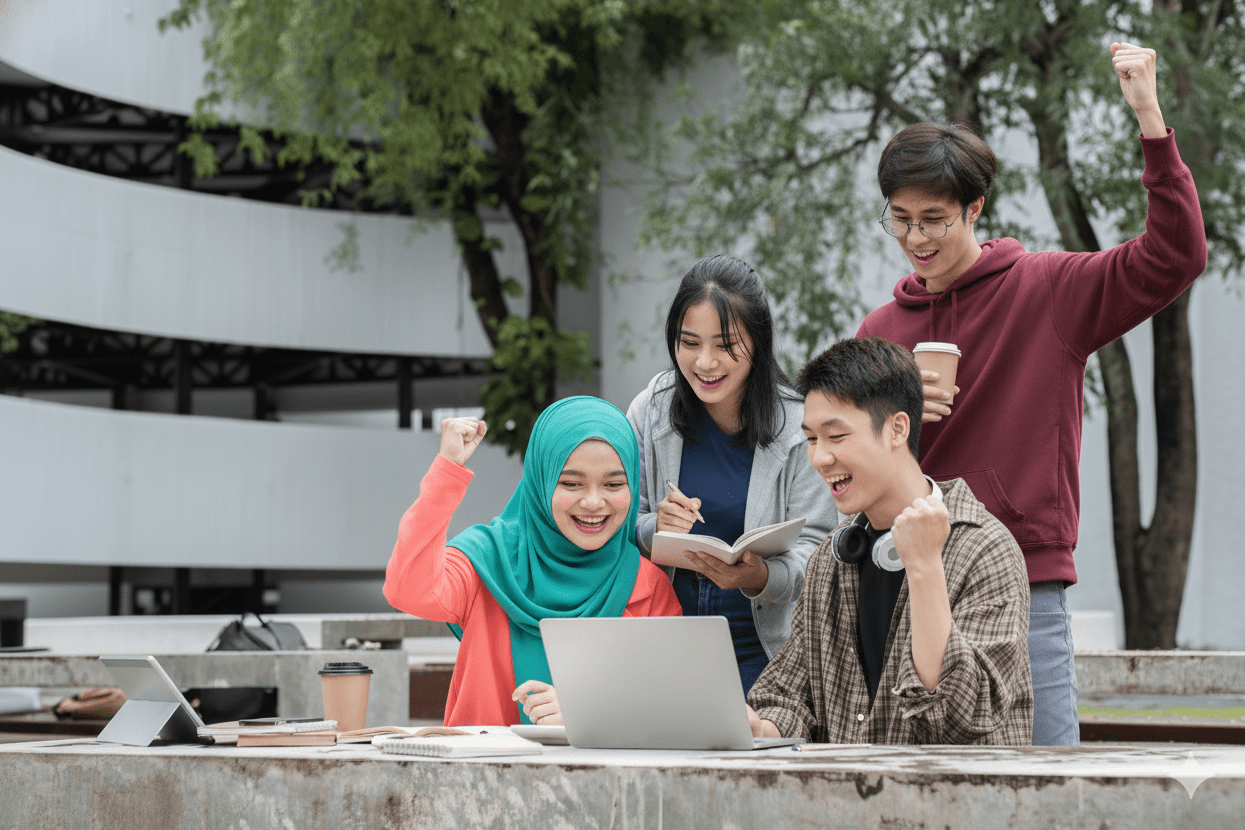 waktuluang home empat orang anak muda semangat